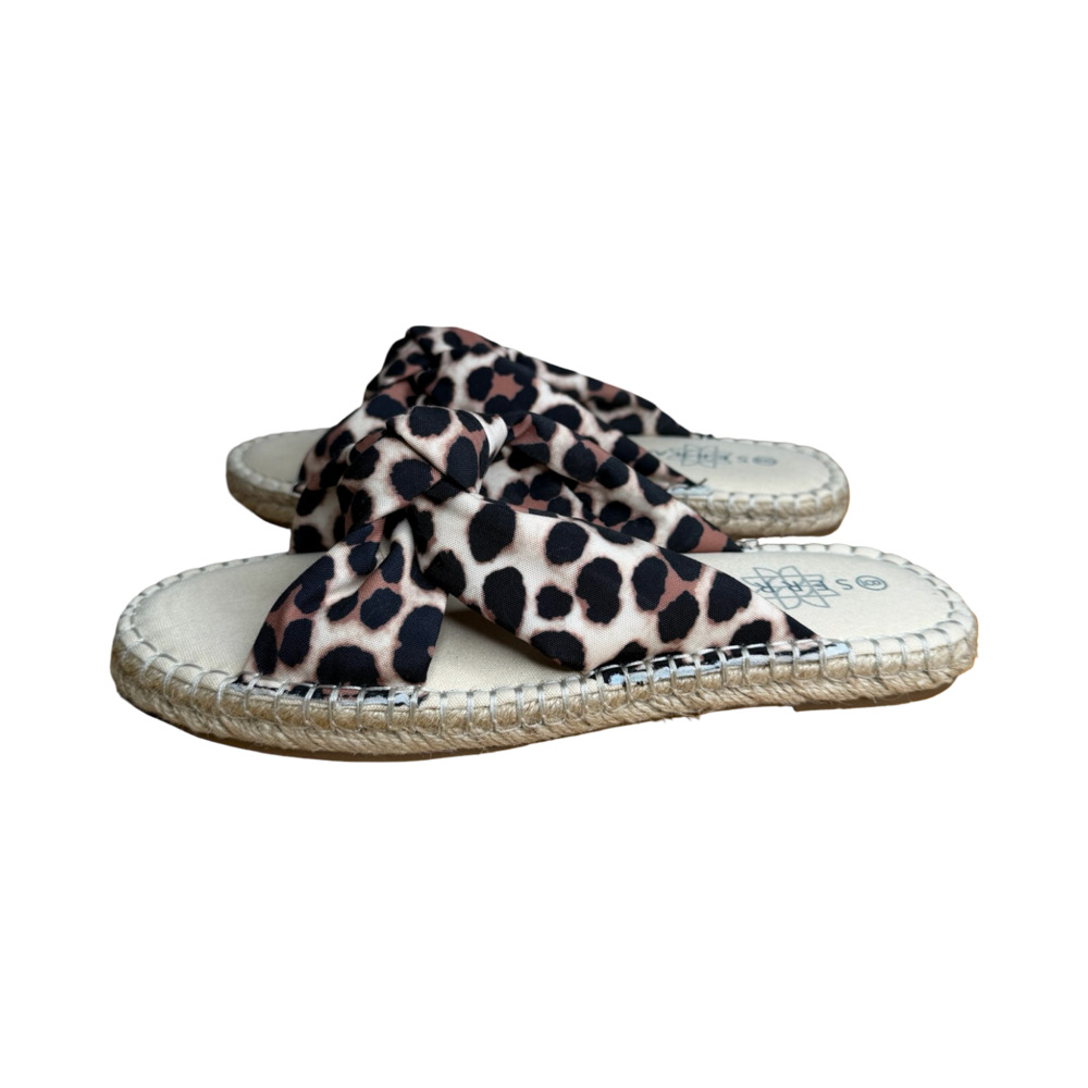 Serra Leopard Print Knotted Espadrille Slides Sz. 8 NWOT - Picture 2 of 5